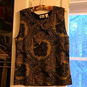 Chicos Tank sz 2 black and gold